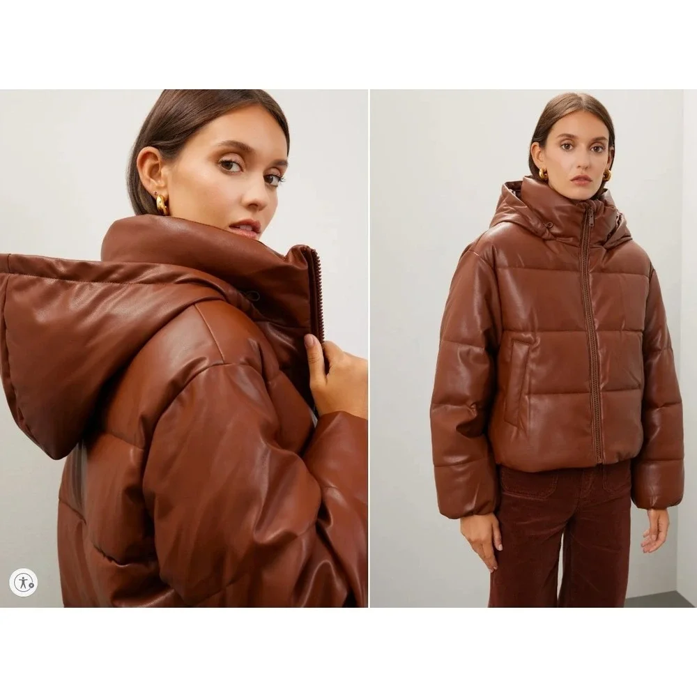 OOF Wear Faux Leather Puffer‎ Jacket